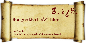 Bergenthal Áldor névjegykártya